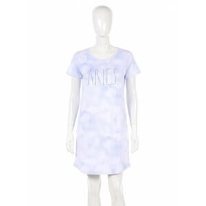 Rae Dunn “ARIES.” Cloud Tie-Dye Sleep Shirt Tee Dress | Small | NWT